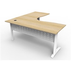 Rapidline Span Corner Workstation 1800Wx1800mmW Natural Oak & White