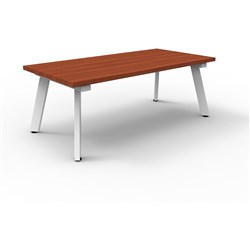 Rapid Eternity Coffee Table 450Hx1200Wx600mmD Cherry Top White Satin Base