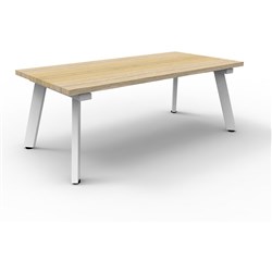 Rapid Eternity Coffee Table 450Hx1200Wx600mmD Natural Oak Top White Satin Base