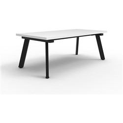 Rapid Eternity Coffee Table 450Hx1200Wx600mmD Natural White Top Black Base