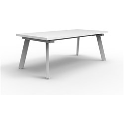 Rapid Eternity Coffee Table 450Hx1200Wx600mmD Natural White Top White Satin Base