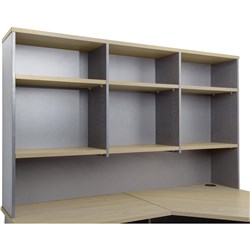 Rapidline Worker Desk Hutch 6 shelves 1070Hx1800Wx315mmD Natural Oak and Ironstone