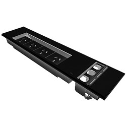 Rapid Power Module Surface Mount Box 4GPO+3Data Black