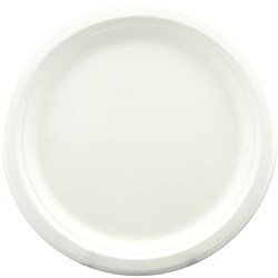 Earth Eco Sugarcane Round Plate 230mm White Pack of 25