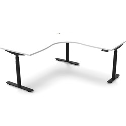 Rapidline Halo+ Corner Workstation 1500/1500W x 750D x 1270mmH White/Black ELECTRIC