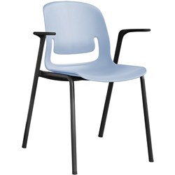 Sylex Palette 4 Leg Chair With Arms Polypropylene Grey Seat Black Steel Frame