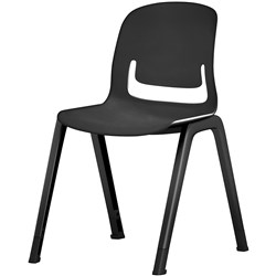 Sylex Palette 4 Leg Chair Polypropylene Black Seat Black Aluminium Frame