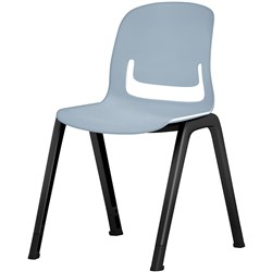 Sylex Palette 4 Leg Chair Polypropylene Grey Seat Black Aluminium Frame