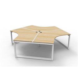 Rapidline Deluxe Infinity 120 Degree Workstation Loop Leg 3 Person 2866W x 2480D x 730mmH