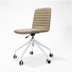 Rapidline Pixel Breakout Room Chair No Arms White Star Base Almond PU Leather Seat