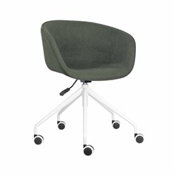 Rapidline Pixel Tub Chair 5 Star White Base Olive Fabric Seat