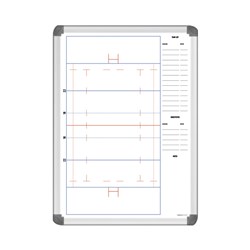 Visionchart Coaches Tactical Whiteboard 600 x 400mm Rugby Union Aluminium Frame