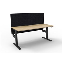 Rapidline Boost+ Single Sided Workstation + Black Eco Screen 1800Wx750Dx620-1270mmH Oak/Blk