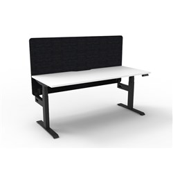 Rapidline Boost+ Single Sided Workstation + Black Eco Screen 1800Wx750Dx620-1270mmH Wht/Blk