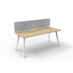 Rapidline Eternity Workstation Single Sided+Grey Eco Screen 1800Wx750Dx730mmH Oak/White