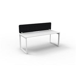 Rapidline Deluxe Infinity Desk Loop Leg Single Sided + Black Eco Screen 1800Wx730mmH Wht/Wh