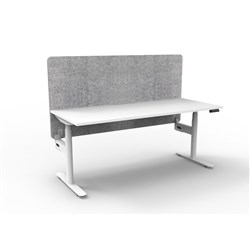 Rapidline Halo+ Single Sided Workstation + Grey Eco Screen 1500Wx750Dx620-1270mmH Wht/Wht