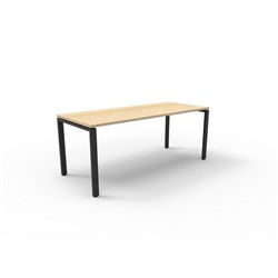 Rapidline Deluxe Steel Frame Table Profile Leg 1500W x 600D x 730mmH Oak Top Black Frame
