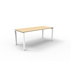 Rapidline Deluxe Steel Frame Table Profile Leg 1500W x 600D x 730mmH Oak Top White Frame
