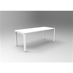 Rapidline Deluxe Steel Frame Table Profile Leg 1500W x 600D x 730mmH White Top White Frame