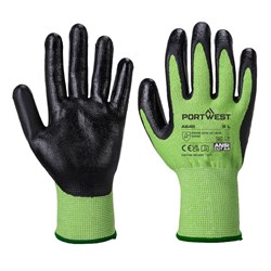 Portwest Green Cut Nitrile Foam Gloves Extra Large Green And Black