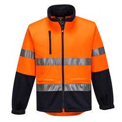 Portwest Hi-Vis Contrast Zip Water Repellent Brush Fleece Jumper 2XL Orange And Navy