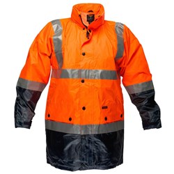 Portwest Eyre Hi-Vis Contrast Rain Traffic Jacket XL Orange And Navy