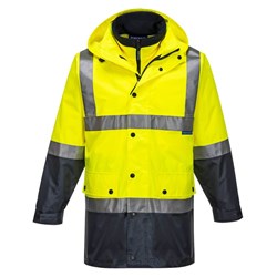 Portwest Eyre Hi-Vis 4-in-1 Contrast Jacket 7XL Yellow And Navy
