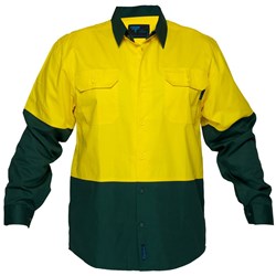 Portwest Canberra Hi-Vis Contrast Lightweight Class D Shirt Long Sleeve S Yel/Green