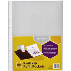 MARBIG KWIK ZIP DISPLAY BOOK REFILL PK10