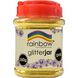 RAINBOW GLITTER JAR 250G Gold