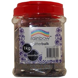 RAINBOW GLITTER BULK 1 KG JAR Assorted