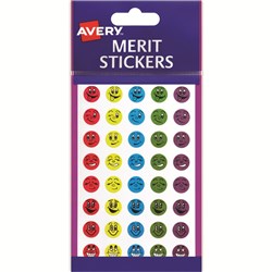 AVERY MERIT STICKERS Mini Smiley Faces 18mm Pk800