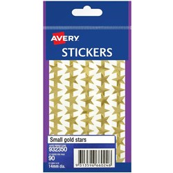 AVERY STICKER HANDIPACKS Small Gold Stars B/Pack