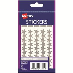 AVERY STICKER HANDIPACKS Small Silver Stars B/Pack