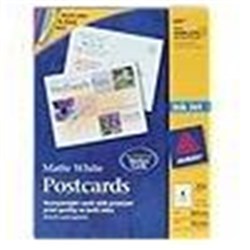 AVERY LASER POSTCARDS WHT 4/A4/25 L7421