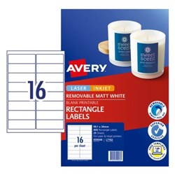 REMOVABLE IDENTIFICATION LABEL L7162REV-25 PACK 25 (16 UP)
