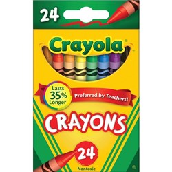 CRAYOLA CRAYONS REGULAR 24 Assorted Tuck Box 92x8mm
