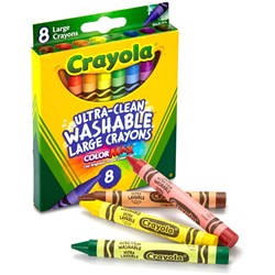 CRAYOLA CRAYONS LARGE 8 Assorted Washable 101x11mm
