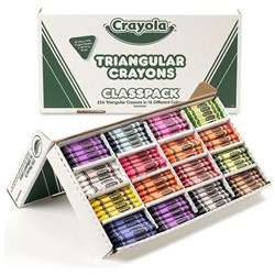CRAYOLA CRAYONS TRIANGULAR 256 Asst Classpack 16 Colors