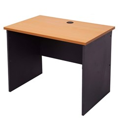Rapidline Melamine Open Desk 900mmWx600mmD Beech and Ironstone