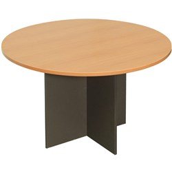 Rapidline Melamine Meeting Table 900 Diameter Round Top Beech and Ironstone