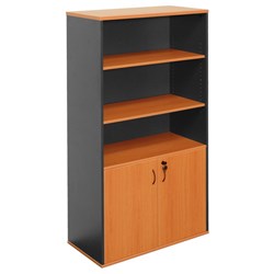 Rapidline Melamine Half Door Wall Unit 1800Hx900Wx450D Cherry and Ironstone