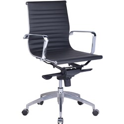 EXECUCTIVE CHAIR MEDIUM BACK CHROME ARMRESTS AND BASE