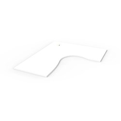 Cockpit Corner Melamine Desk Top Only 1800Wx1500Wx700D 25mm Thick White
