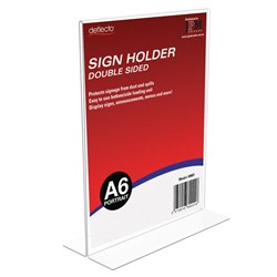 Deflect-O Sign Menu Holder Double Sided A6 Portrait