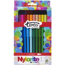 TEXTA NYLORITE MARKERS Assorted Pk36