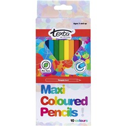 TEXTA MAXI TRIANGULAR PENCILS Assorted Box of 10
