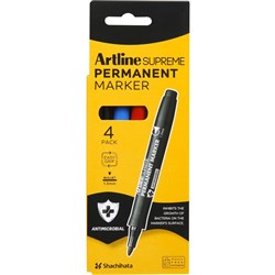 ARTLINE SUPREME PERMANENT MARKER 4PK ASST