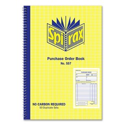 BOOK ORDER SPIRAX #557 NCR PURCHASE ORDER DUPLICATE PAGE